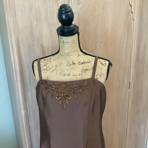 Vintage 90’s Y2k Iridescent Brown Beaded Bodice Prom Dress Maxi Fairy Rachel 12 - Picture 12 of 15